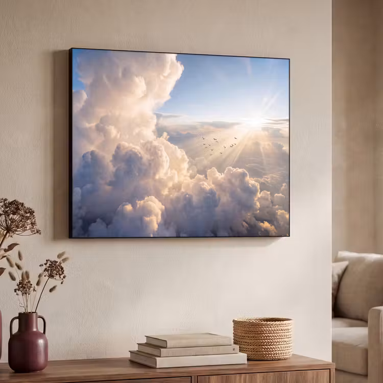 Art Frame - Wolken - Zonnestralen - Natuur - Wit — 4