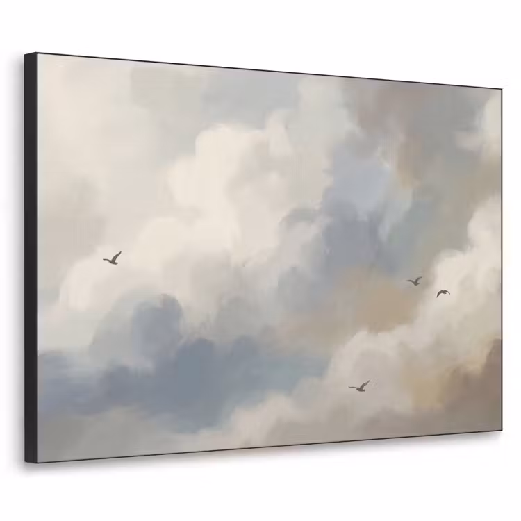 Art Frame - Vogel - Wolken - Natuur - Modern - Grijs — 1