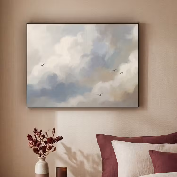 Art Frame - Vogel - Wolken - Natuur - Modern - Grijs — 2