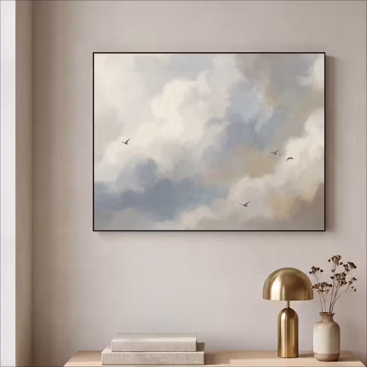 Art Frame - Vogel - Wolken - Natuur - Modern - Grijs — 3