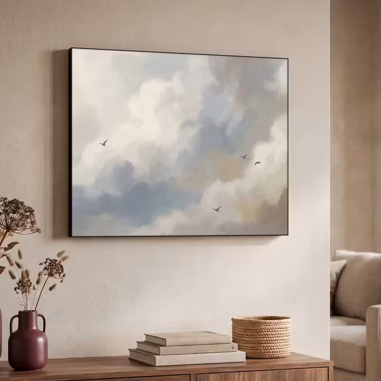 Art Frame - Vogel - Wolken - Natuur - Modern - Grijs — 4