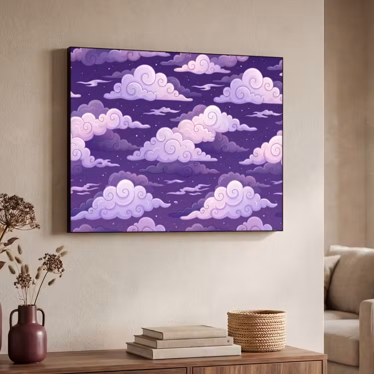 Art Frame - Wolken - Nacht - Natuur - Abstract - Paars — 4