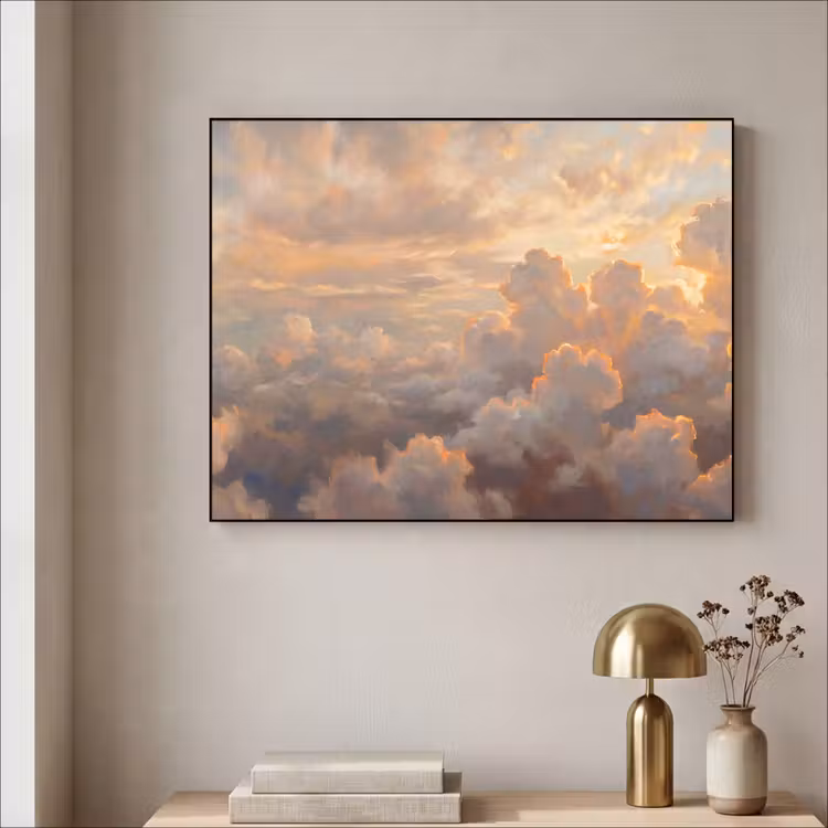 Art Frame - Wolken - Zonsondergang - Natuur - Abstract - Goud — 3