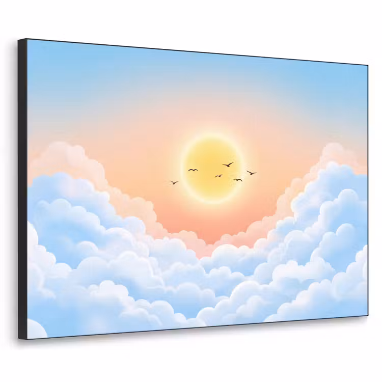 Art Frame - Zon - Vogels - Lucht - Natuur - Geel — 1