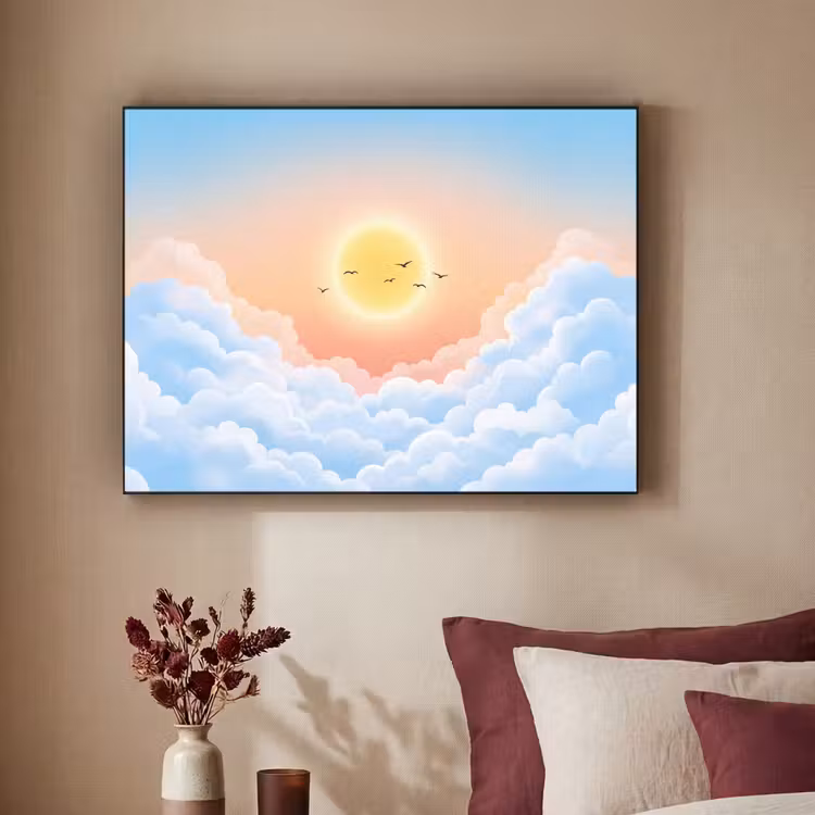 Art Frame - Zon - Vogels - Lucht - Natuur - Geel — 2