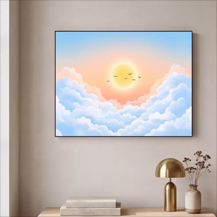 Art Frame - Zon - Vogels - Lucht - Natuur - Geel — 3