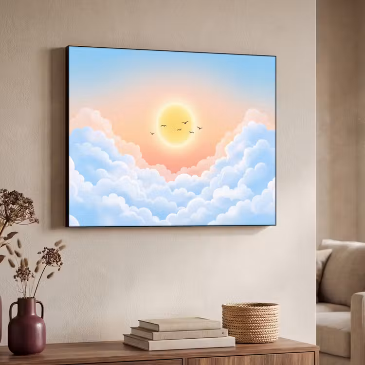 Art Frame - Zon - Vogels - Lucht - Natuur - Geel — 4