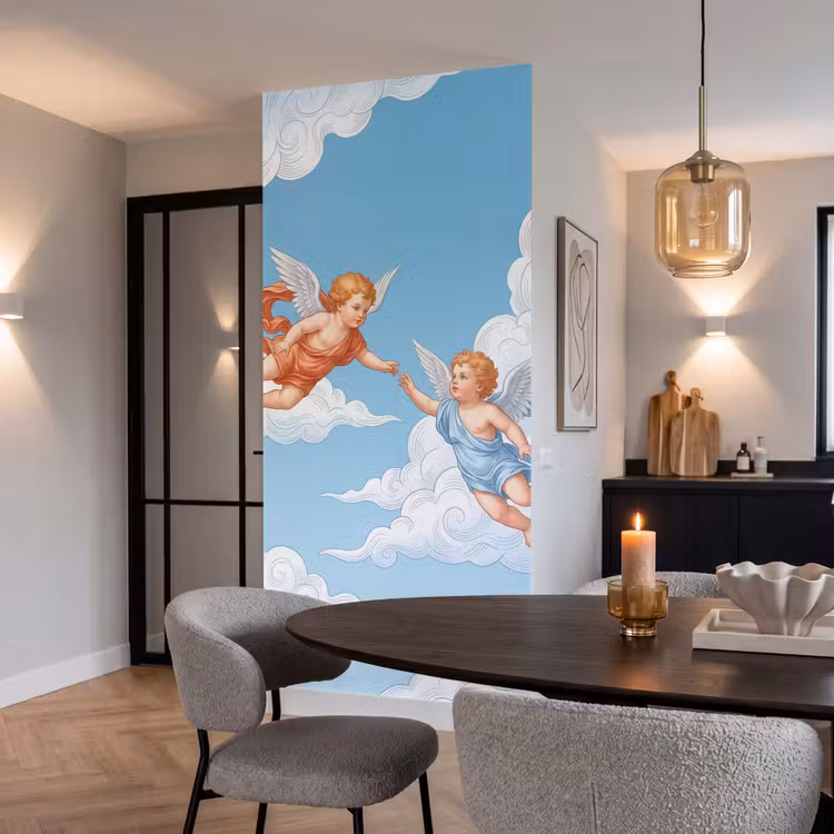 Behang - Engel - Vliegend - Klassiek - Blauw — 5