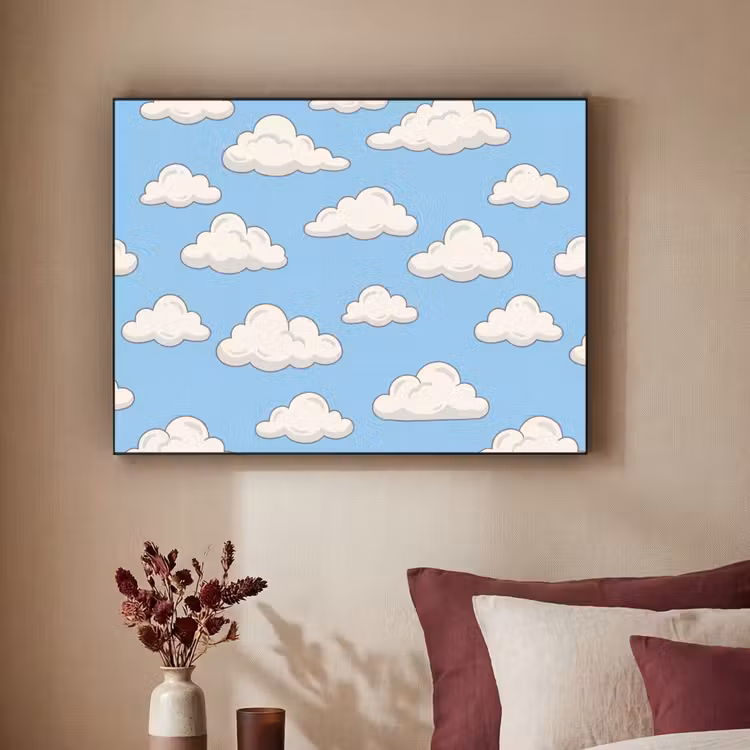 Art Frame - Wolk - Cartoon - Lucht - Blauw - Wit — 2
