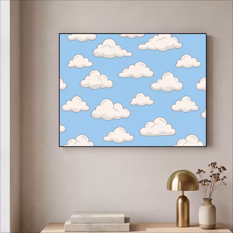 Art Frame - Wolk - Cartoon - Lucht - Blauw - Wit — 3