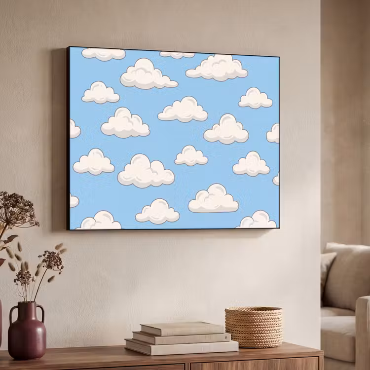 Art Frame - Wolk - Cartoon - Lucht - Blauw - Wit — 4