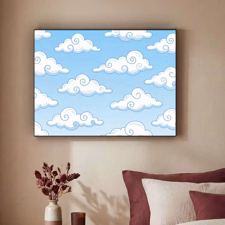 Art Frame - Wolk - Lucht - Cartoon - Blauw - Wit — 2