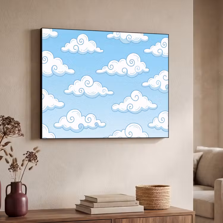 Art Frame - Wolk - Lucht - Cartoon - Blauw - Wit — 4
