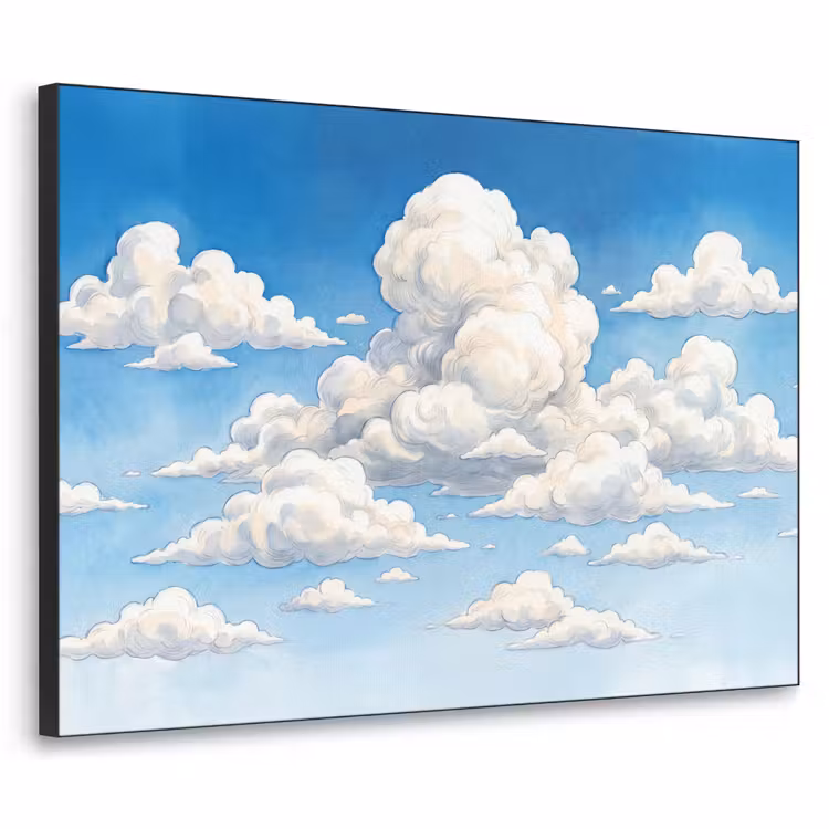 Art Frame - Wolken - Blauwe lucht - Natuur - Modern - Wit — 1