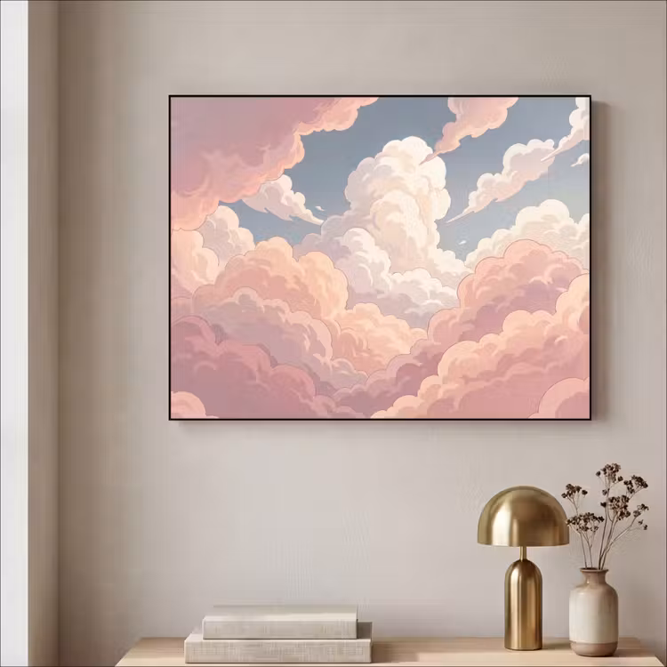 Art Frame - Wolken - Lucht - Natuur - Pastel - Roze — 3