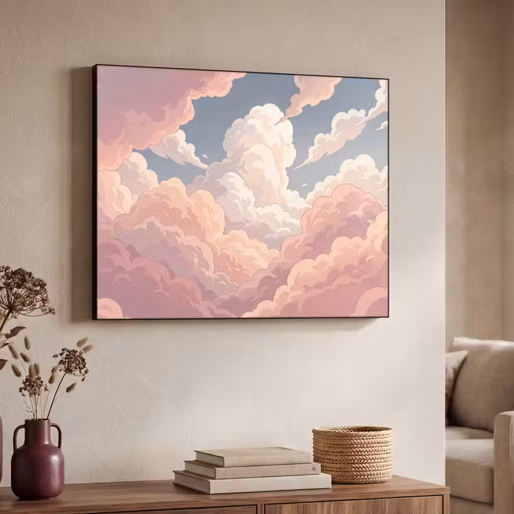 Art Frame - Wolken - Lucht - Natuur - Pastel - Roze — 4