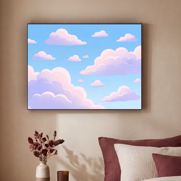 Art Frame - Wolken - Roze - Blauw - Natuur - Modern — 2