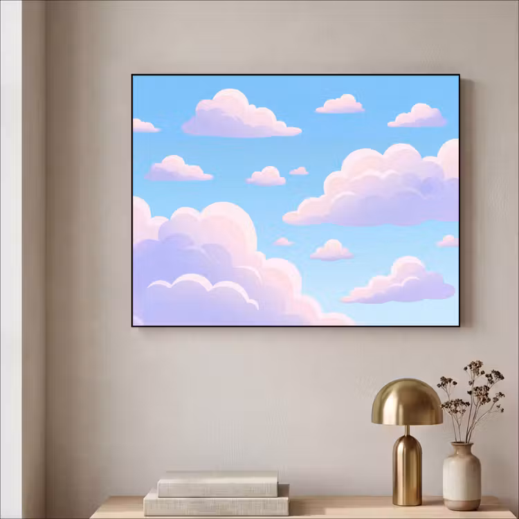 Art Frame - Wolken - Roze - Blauw - Natuur - Modern — 3