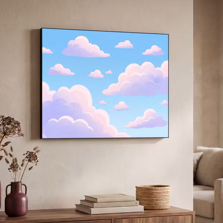 Art Frame - Wolken - Roze - Blauw - Natuur - Modern — 4