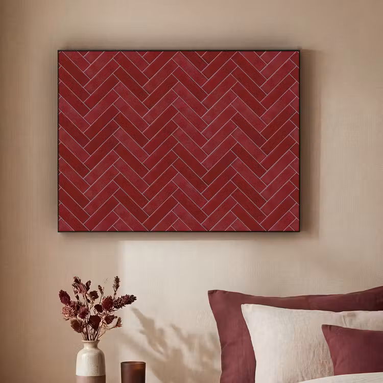 Art Frame - Visgraat - Wandtegel - Bordeaux - Rood — 2
