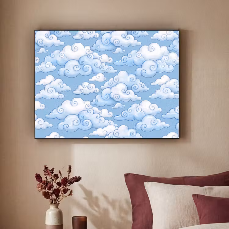 Art Frame - Wolken - Patroon - Hemel - Illustratie - Wit — 2