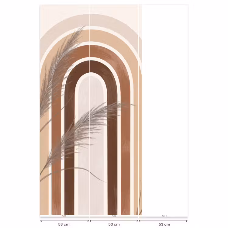 Behang - Abstract - Bogen - Plant - Boho - Beige — 6