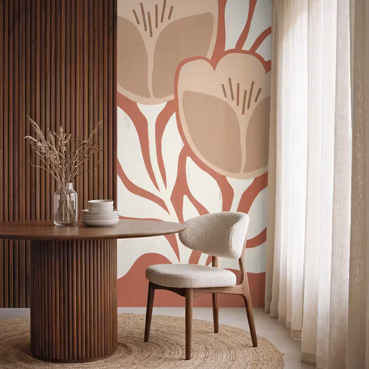 Behang - Bloemen - Abstract - Modern - Beige - Natuur — 4