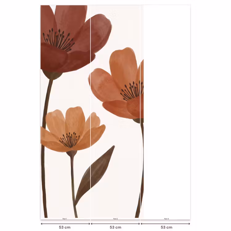 Behang - Bloemen - Abstract - Modern - Bruin - Decoratief — 6