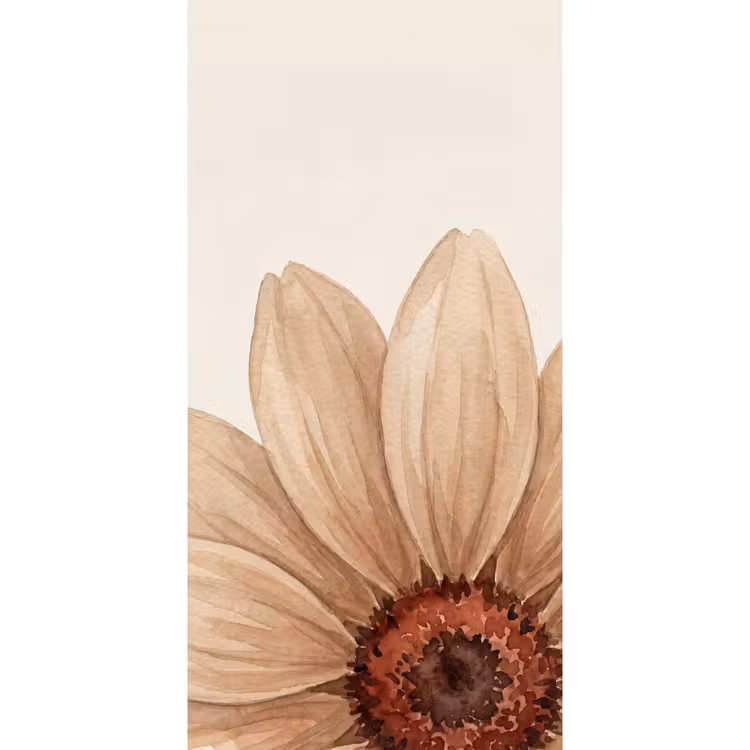 Behang - Bloemen - Bloemblad - Natuur - Aquarel - Beige — 2