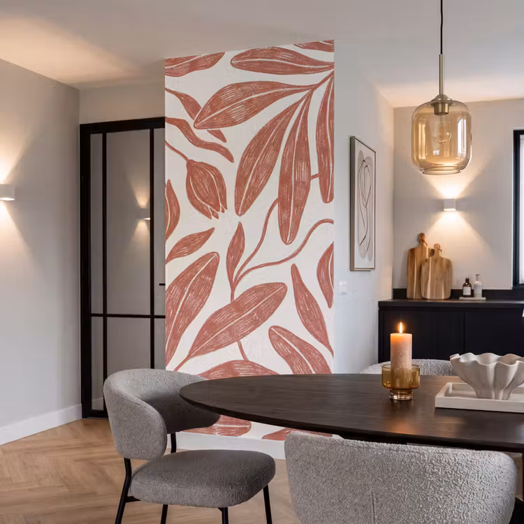 Behang - Bloemen - Patroon - Modern - Natuur - Bruin — 5