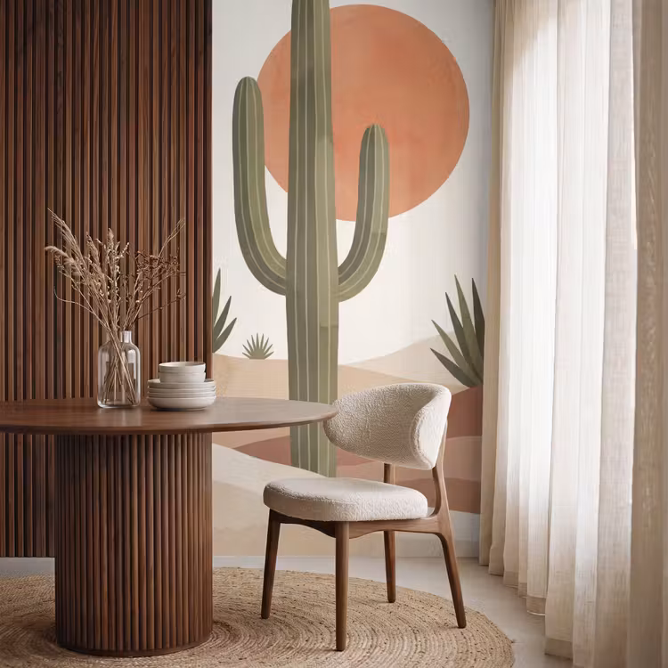 Behang - Cactus - Duinen - Modern - Landschap - Groen — 4