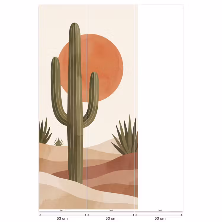 Behang - Cactus - Duinen - Modern - Landschap - Groen — 6