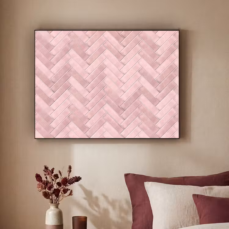 Art Frame - Visgraat - Wandtegel - Lichtroze — 2