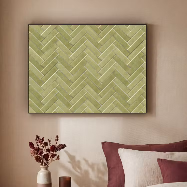 Art Frame - Visgraat - Wandtegel - Olijfgroen — 2