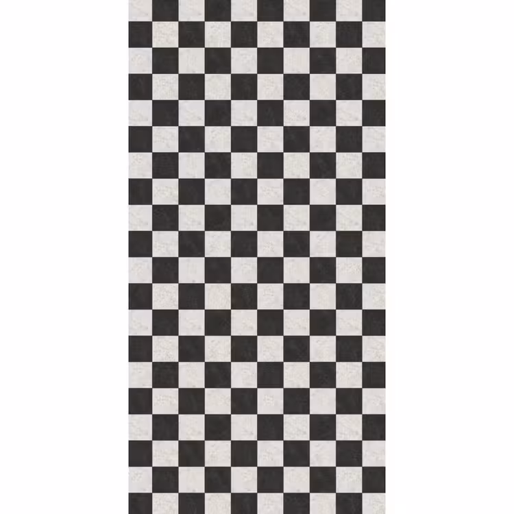 Behang - Dambord - Marmer - Zwart - Wit — 2
