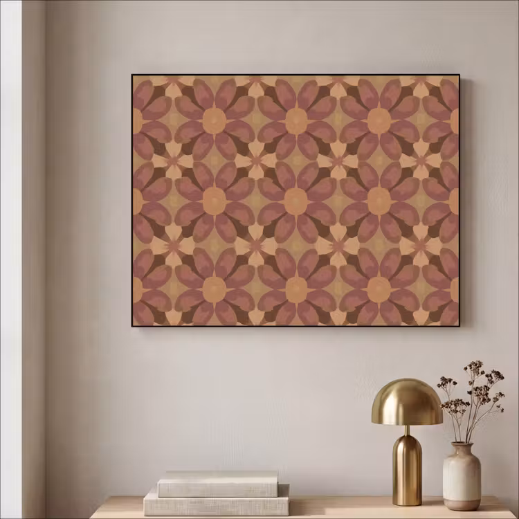 Art Frame - Retro - Bloemen - Bruin — 3