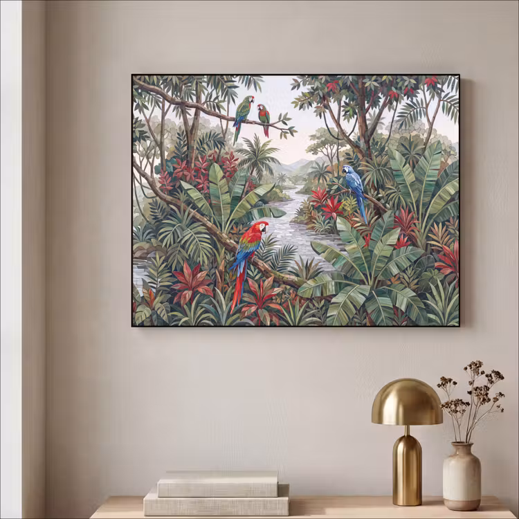 Art Frame - Vogel - Jungle - Natuur - Mozaïek - Groen — 3