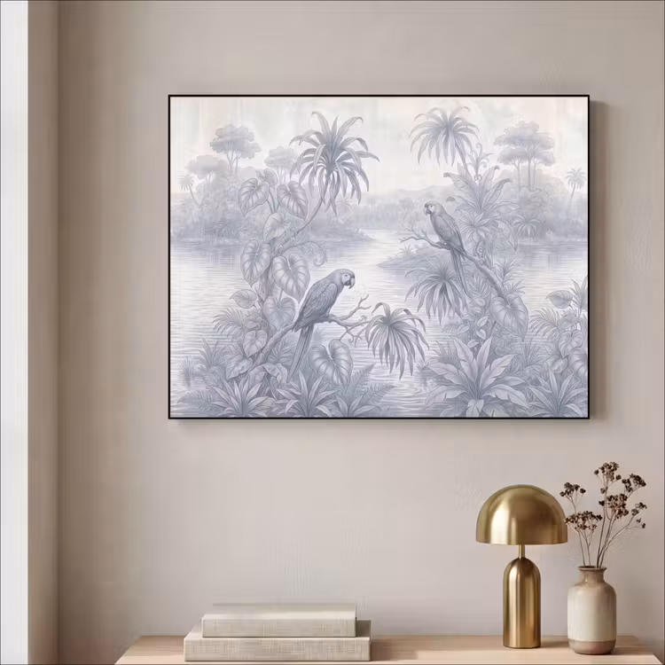Art Frame - Vogel - Rivier - Tropisch - Illustratie - Blauw — 3