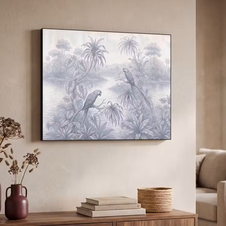 Art Frame - Vogel - Rivier - Tropisch - Illustratie - Blauw — 4