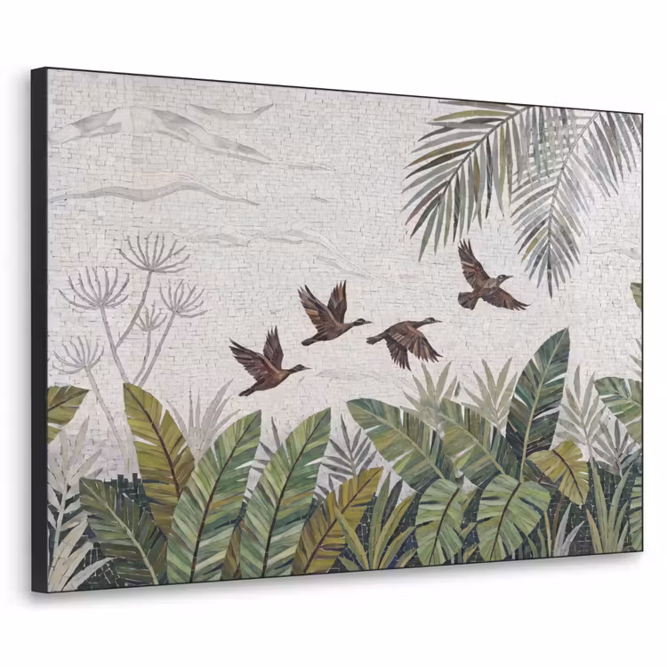 Art Frame - Vogel - Vliegend - Tropisch - Mozaïek - Groen — 1