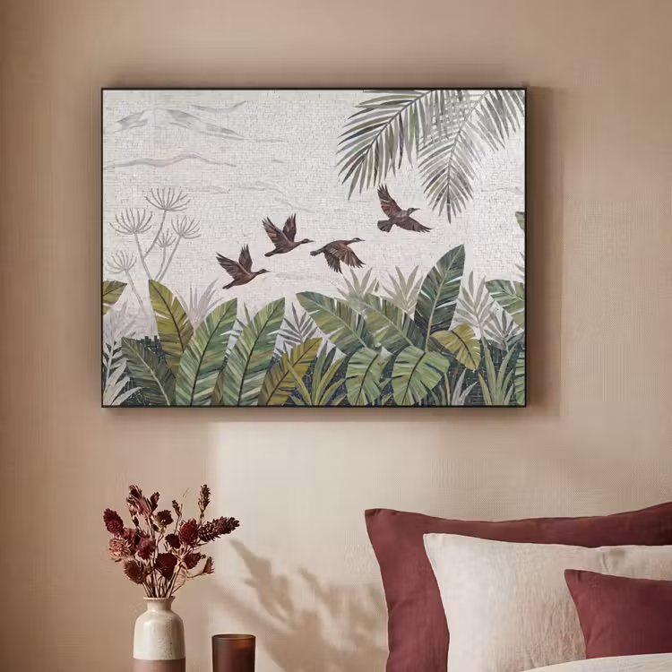 Art Frame - Vogel - Vliegend - Tropisch - Mozaïek - Groen — 2