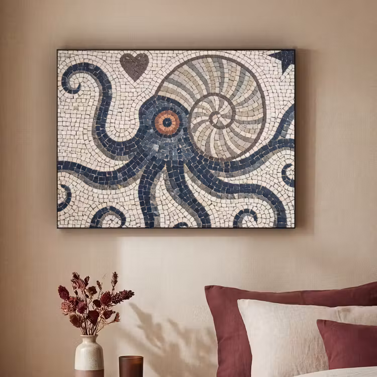 Art Frame - Zeeleven - Mozaïek - Kunst - Vintage - Beige — 2