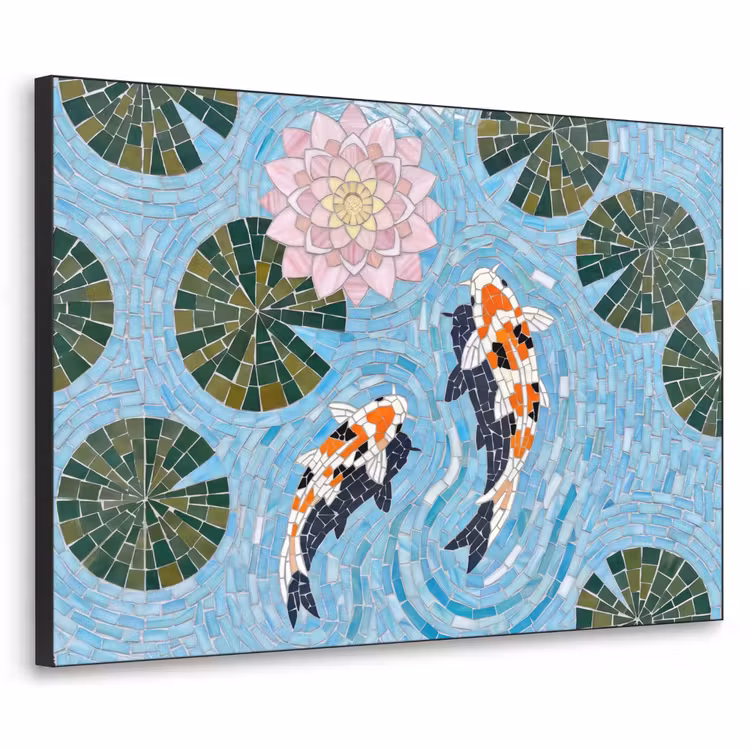 Art Frame - Vis - Water - Natuur - Mozaïek - Blauw — 1