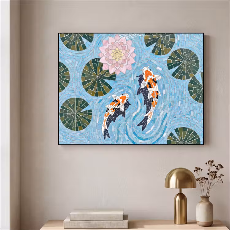 Art Frame - Vis - Water - Natuur - Mozaïek - Blauw — 3