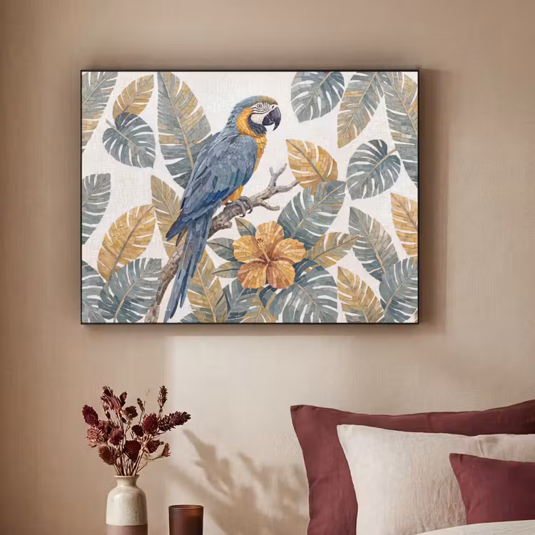 Art Frame - Vogel - Tak - Natuur - Mozaïek - Blauw — 2