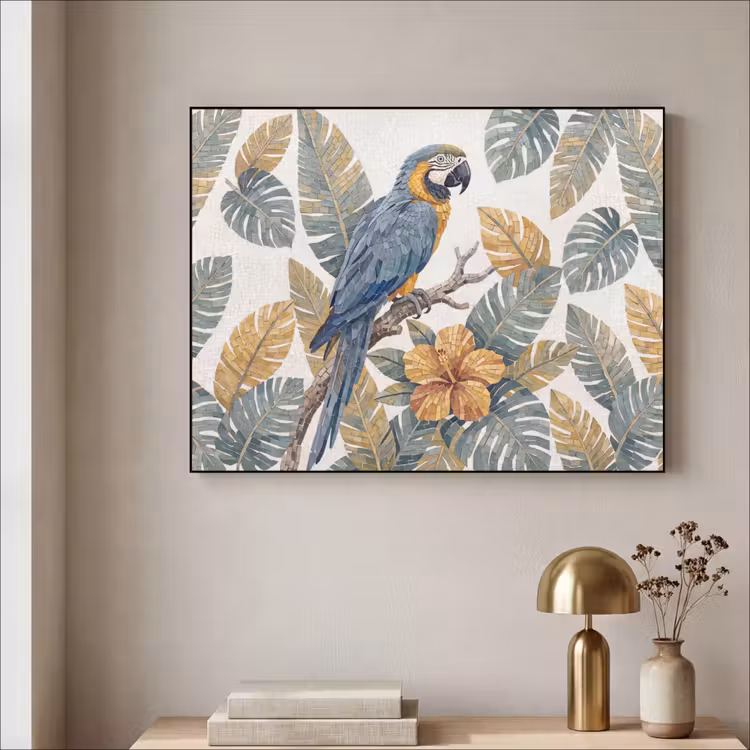 Art Frame - Vogel - Tak - Natuur - Mozaïek - Blauw — 3