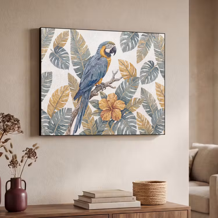 Art Frame - Vogel - Tak - Natuur - Mozaïek - Blauw — 4