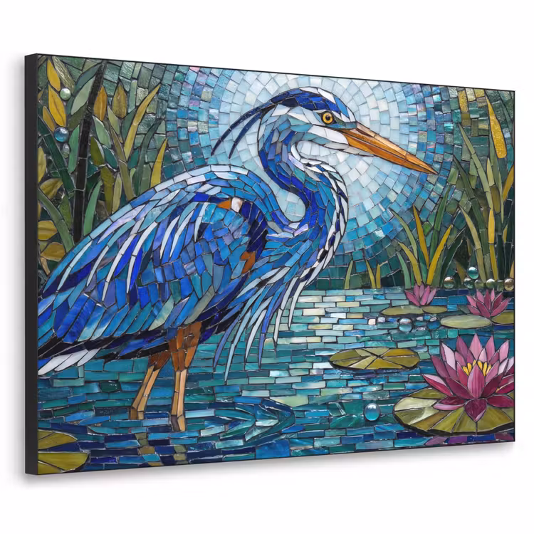 Art Frame - Vogel - Water - Natuur - Abstract - Blauw — 1