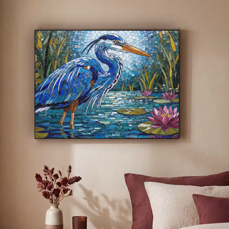 Art Frame - Vogel - Water - Natuur - Abstract - Blauw — 2