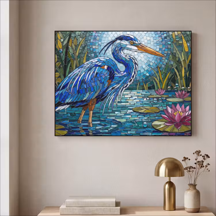 Art Frame - Vogel - Water - Natuur - Abstract - Blauw — 3